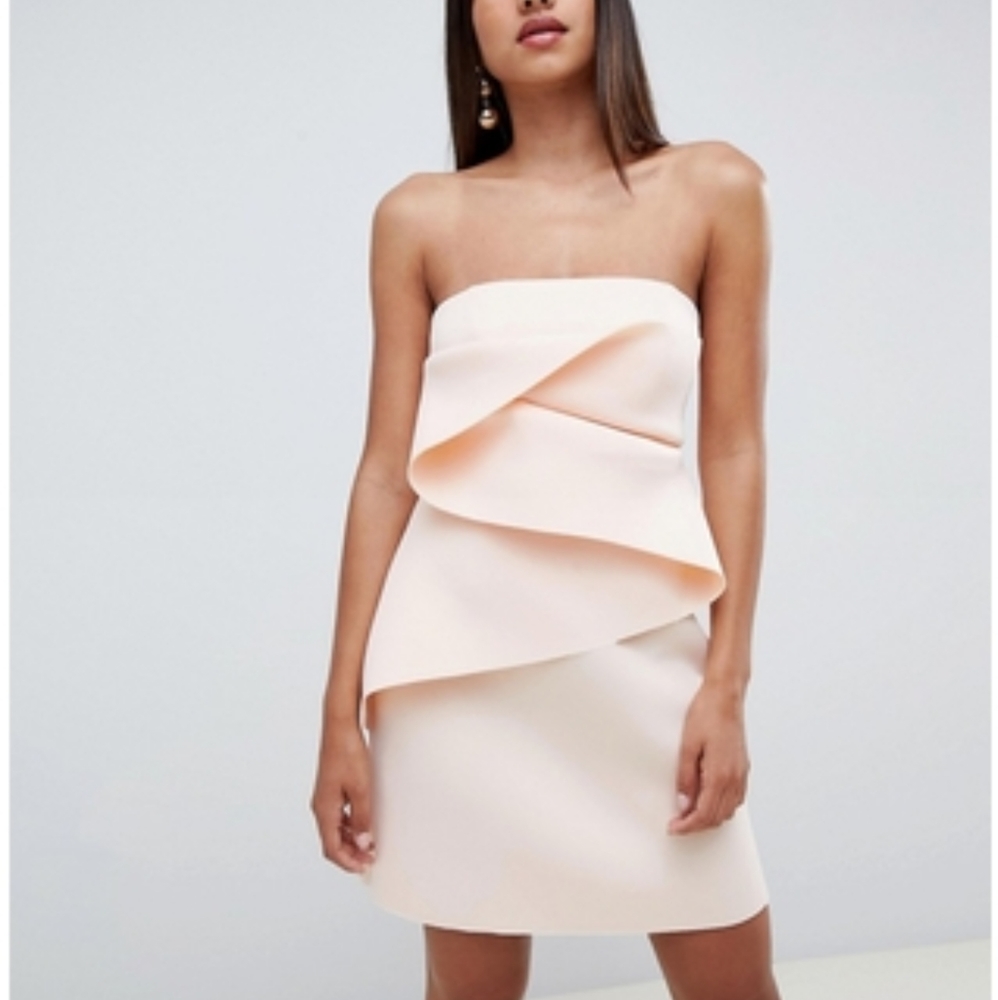 ASOS Strapless Dress in Soft Pink